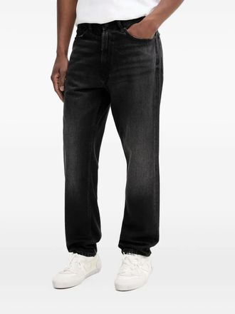 HUGO BOSS Jeans met logopatch - Zwart