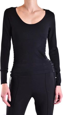 Dolce & Gabbana Gebreide kleding met ronde hals voor vrouwen - Dames - Ronde hals truien - Zwart - S - Polyester - Truien & Vesten