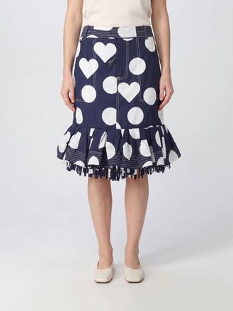 Jacquemus Gonna midi Cabana a pois e cuori con vita alta e rouches