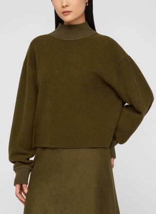 Lafayette 148 New York Double Face Jersey Reversible Top In Forage Green