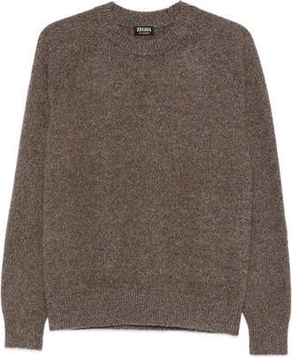 Ermenegildo Zegna crew-neck sweater - men - Cashmere/Polyamide - 52 - Brown