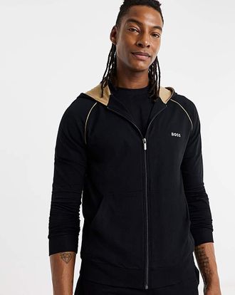 HUGO BOSS Mix & Match Zip Hoodie - Black