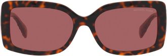 Michael Kors Corfu 56mm Rectangular Sunglasses in Dark Tort at Nordstrom