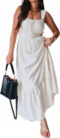 Blu Pepper Eyelet Natural Maxi Dress In Ivory