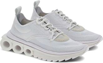 Ferragamo Mens White Nylon Athletic Sneakers