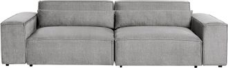 Beliani Moderno Sof&aacute; Modular 2 Plazas Tapizado De Tela Gris Hellnar