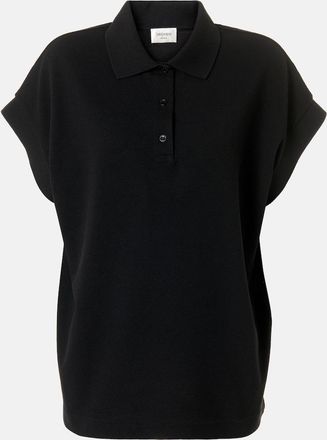 Saint Laurent Polo Cassandre in piqué di misto cotone