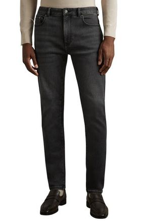 Reiss Maddison Slim Straight Leg Jeans in Washed Black at Nordstrom, Size 32