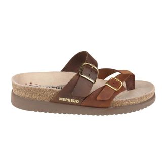 Mephisto Flat Sandalen - Dames - Sandalen - Bruin - 36 EU - Leer - Schoenen