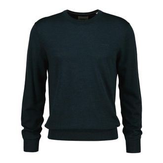 GANT Gebreide trui met ronde hals - Heren - Truien - Groen - Maat: M Wol