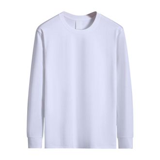 Generic Long Sleeve Shirt Pullovers for Men Daily Solid Color Long Sleeved Round Neck Mens Warm Bottom T Shirt Top for Indoor Outdoor Sports Daily Life (White