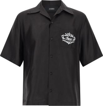 Amiri Black Chateau Crest Camp Shirt