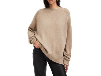 AllSaints Ines Crew Neck Womens Sweater Doe Brown : LG, Cashmere/Wool