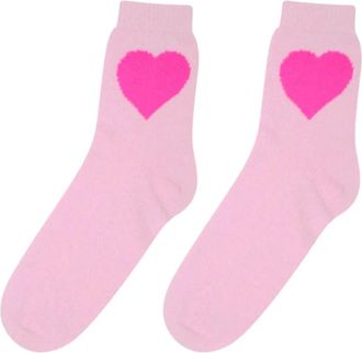 JUMPER 1234 Womens Heart Socks In Pink Sugar