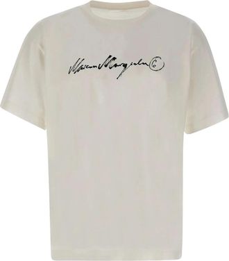 Maison Margiela Logo-print T-shirt - Heren - T-shirts - Wit - XL - Katoen - Tops