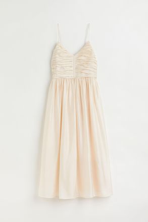 H&M Drapiertes Kleid - Cremefarben