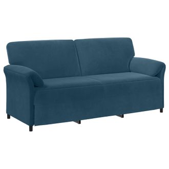 vidaXL Sof&aacute; De 3 Plazas Azul 198 X 83 X 95 Cm Terciopelo Vidaxl