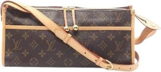 Louis Vuitton Pre-owned Popincourt Long Monogram Coated Canvas Handbag - Dames - Vintage Schoudertas - Bruin - ONE Size - Leer - Vintage