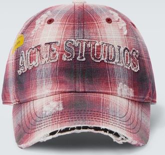 Acne Studios Cappello da baseball in canvas a quadri
