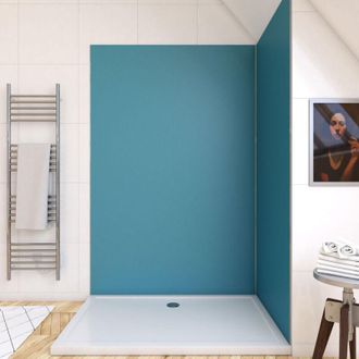 Aurlane Aurlane - Pannello a parete con doccia in alluminio blu - 120 x 210 cm - Blue Wallit 120