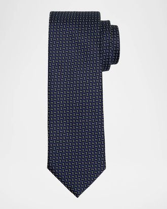 Ermenegildo Zegna Men & apos;s Silk Micro-Geometric Jacquard Tie