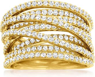 Ross-Simons Diamond Highway Ring in 18kt Gold Over Sterling
