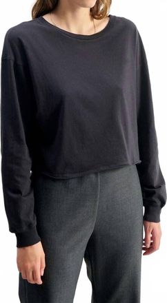 American Vintage Apoly Long Sleeve Tee In Carbon