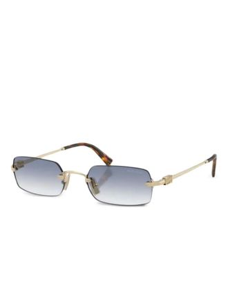 Miu Miu Eyewear Zonnebril met rechthoekig montuur - Goud