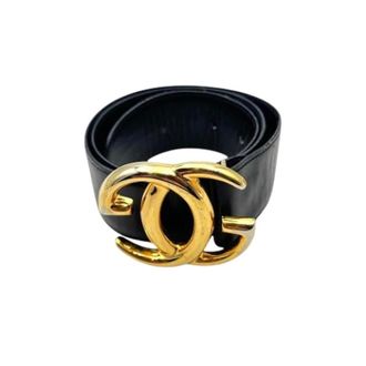 Gucci Pre-owned Interlocking Buckle Belt - Dames - Pre-owned - Zwart - Maat: ONE Size Leer