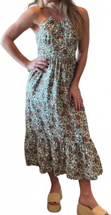Mint Morning Glory Halter Midi Dress In Green