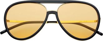 Freyrs Eyewear Shay Aviator Sunglasses in Black/soft Amber at Nordstrom