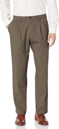 Dockers Signature Khakis Pants Mens Dark Pebble Classic Fit Office UPS1016