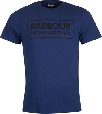 Barbour Essenti&euml;le Grote Logo Motor T-Shirt - Heren - T-shirts - Blauw - XL - Katoen - Tops