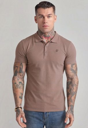 Siksilk Camiseta Polo para Hombres Marr&oacute;n XXL