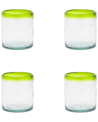 10 Strawberry Street Set of 4 Lime Rim Mexican Glassware DOFs