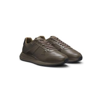 BOSS Porsche x leather sneakers with perforated details