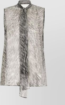 Dolce & Gabbana animal print silk blouse scarf