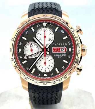 Chopard Pre-owned Chopard Mille Miglia 2013 GMT Chronograph Anthracite Dial Mens Watch 161292-5001
