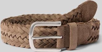 Monti G&uuml;rtel aus Leder in Flecht-Optik Modell Vancouver in Taupe, Gr&ouml;&szlig;e 100