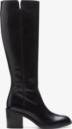 Clarks Womens Valvestino Hi Black Leather Boots - Size UK 4