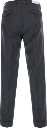 Michael Coal Mens Double Pleated Tech Fabric Trousers Grey Wool