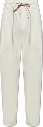Dolce & Gabbana Wijde geplooide broek - Heren - Wijde Broeken - Beige - XL - Broeken