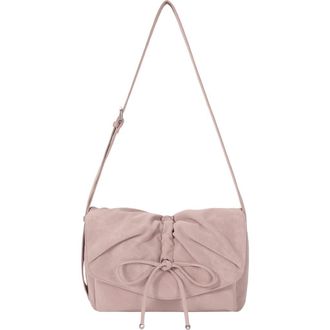 Oryany Small Ruched Flap Faux Suede Crossbody Bag in Dusty Pink at Nordstrom