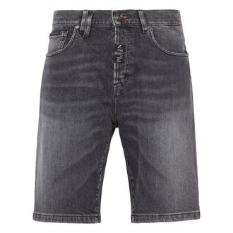 Philipp Plein Heren, Korte broeken, Grijs, Maat: W29 Denim