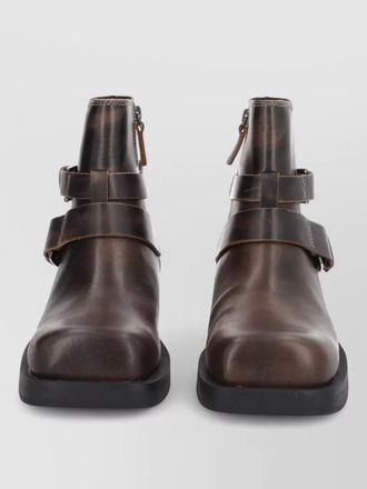 Ash yuri square toe ankle length block heel boots
