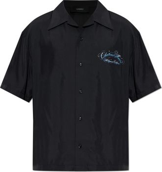 Amiri Shirt met logo - Heren - Korte mouwen Overhemden - Zwart - L - Leer - Overhemden