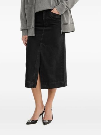 BOSS Gonna midi denim con spacco - Nero