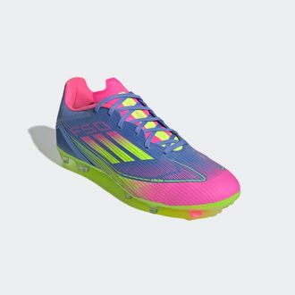 adidas Fussballschuh ADIDAS PERFORMANCE F50 LEAGUE FG/MG, Gr. 44, blau (blau fusion, lucid lemon, lucid pink), Synthetik, Textil, Schuhe Fussballschuh, f&uuml;r R
