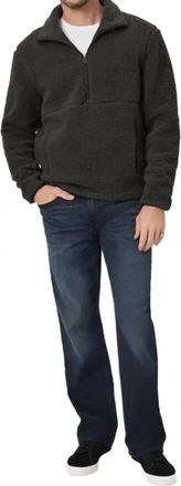 Paige Horton Textured Fleece Half Zip Pullover Sweater In Shaded Glen