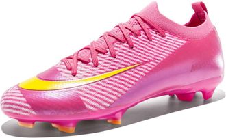 Generic Low-top Long-Staple Football Training Shoes for Both Men and Women, Spike - Rose Purple, 5.5 UK